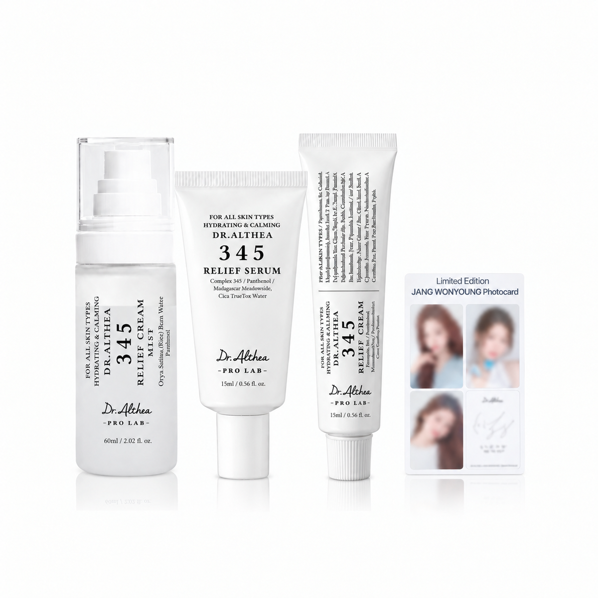 Dr.Althea 345 Travel Set Mist 60ml + Serum & Cream 15ml + JANG WONYOUNG Photocard 3ea