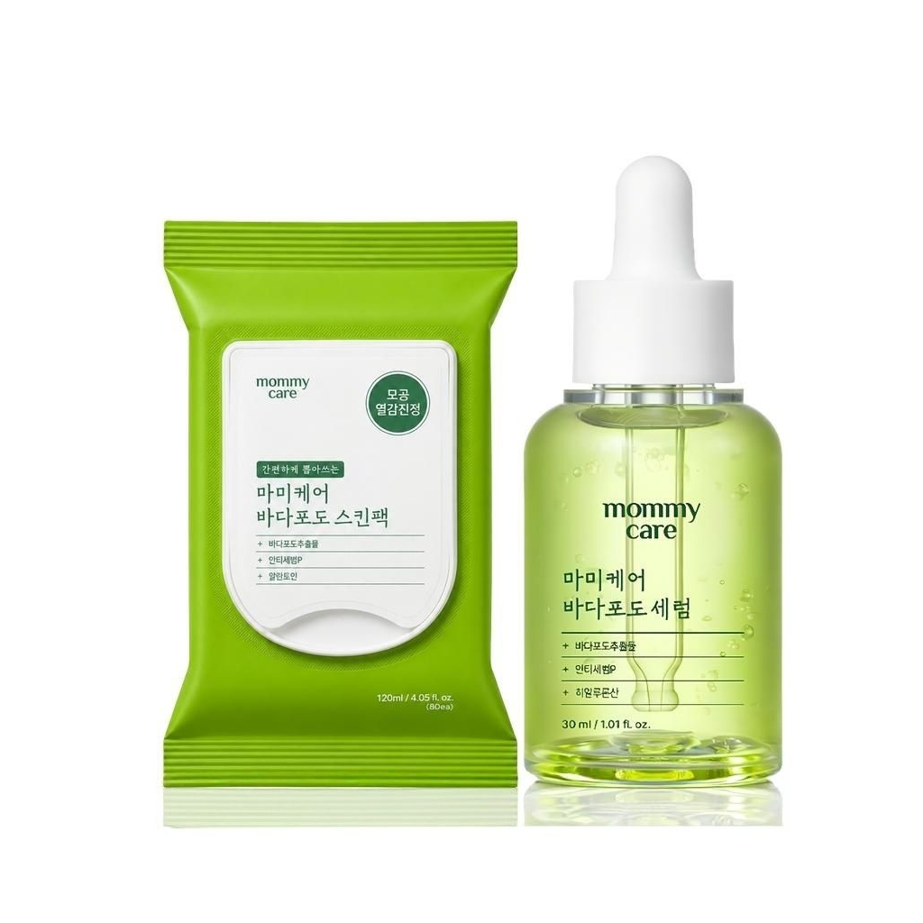 Mommy Care Sea Grape Pore Skin Pack 80 sheets + Pore Serum 30ml Set