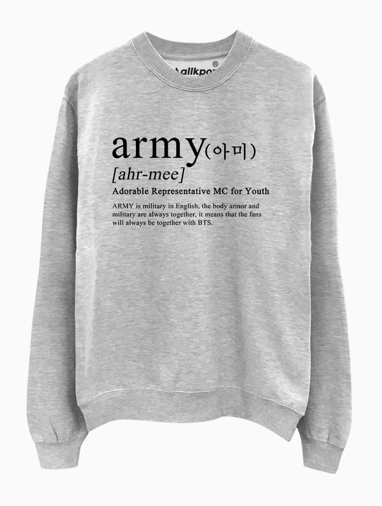 allkpop Army Definition Hoodie Unisex / Black / Small