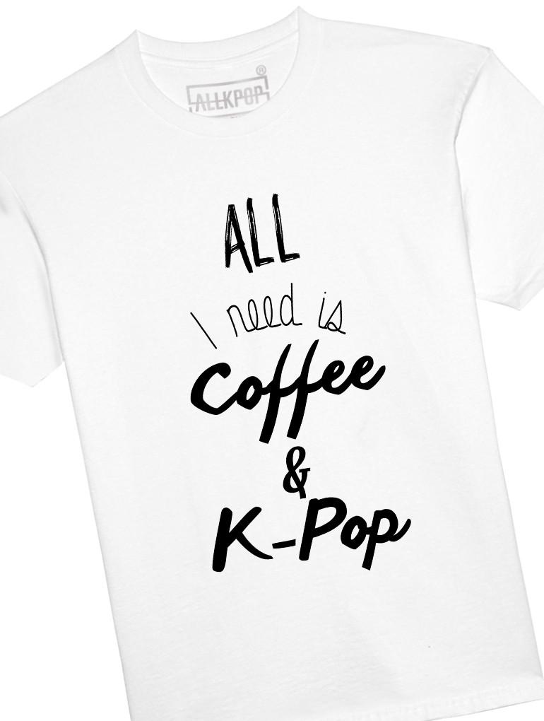 Coffee & K-Pop Tee Tees AKP Male White Small