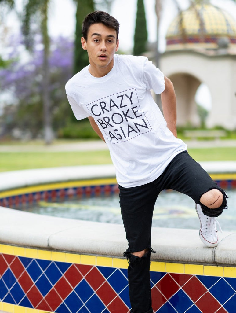 Crazy Broke Asian Tee Tees AKP Male White Small