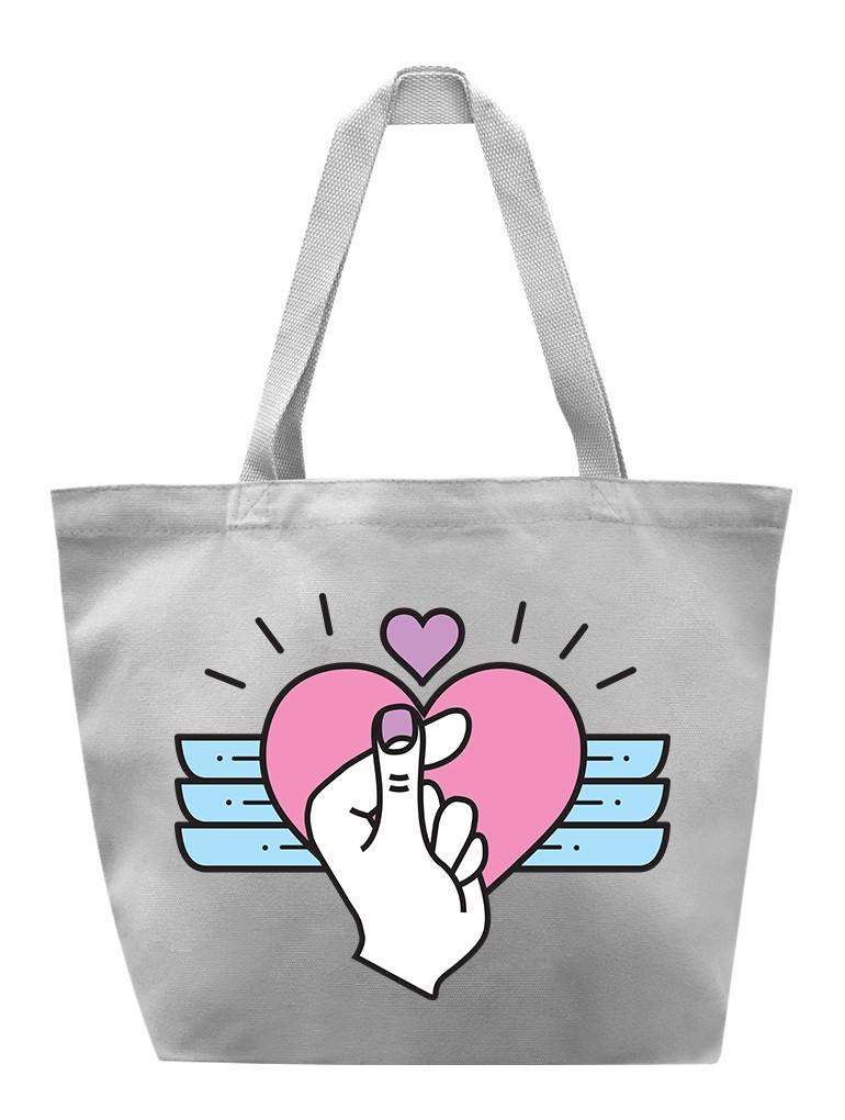 Finger Heart Tote Tote AKP Grey 